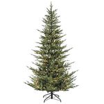 Puleo International 7.5 Foot Pre-Lit Natural Fir Artificial Christmas Tree with 700 Clear Lights