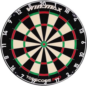 PRO Dart Board - PRO Bristle Steel Tip Dartboard Dart Boards for Adults Bristle Steel Tip Dartboard Set Dart Boards for Adults Rotating Number Ring Staple-Free Bullseye with 12 Darts Metal Tip