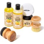 CLARK'S Complete Cutting Board Care Kit - Cutting Board Oil and Wax - Soap - Applicator - Wax 6 Oz - Scrub Brush - Finishing Pad - Scented with Orange and Lemon