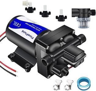 FlowFluid 12V DC Water Pressure Booster Pump for RV,70PSI 5GPM Washdown Fresh Self Priming Diaphragm Pump for Boats with Filter,4-Chamner Transfer On Demand Pump for Marine Yacht Caravan Garden Hose