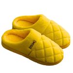 DRUNKEN Slippers For Women Men Winter Sandals Casual Flats Home Footwear Man Girls Sliders Flip Flops Chappals Ladies Clogs Sleeper Slides Stylish Ortho Soft Yellow UK 3 4