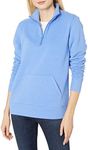 Amazon Essentials Women's Long-Sleeve Fleece Quarter-Zip Top (Available in Plus Size), Blue Heather, Medium