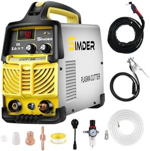 SSIMDER Plasma Cutter 50Amp Plasma Cutter Machine with Dual Voltage 110V/220V Non-Pilot Arc 1/2 Inch Clean Cut Plasma Cutting Equipment with High Frequency Easy Metal Cutter LCD Display IGBT Inverter