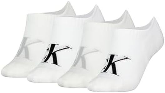Calvin Klein Footie Calcetines, Blanco/Black, Talla única (Pack de 4) Women