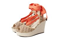 GUESS Women's Halona Wedge Sandal, Beige/Light Brown, 5.5 UK