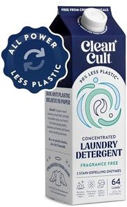 Ultra Concentrated Liquid Laundry Detergent Soap, 64 loads (32 oz), 90% Less Plastic, No Harsh Chemicals, Free & Clear, Defeats Stains & Odors, Eco-friendly, HE/Standard Compatible