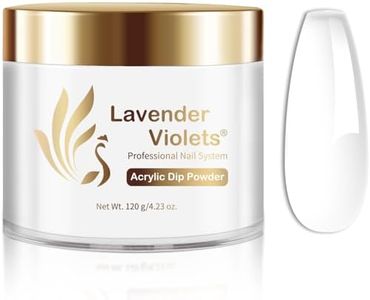 Lavender Violets Poudre acrylique transparente de 120 g – Grande poudre de trempage de 113,4 g – Kit 2 en 1 3D pour French Nail Art Starter Manucure, renforce la poudre à ongles en acrylique pour