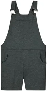 Swoveralls Unisex Shorts, XX-Small, Dark Heather Grey, Organic Cotton Blend, Men’s Overall, Women’s Overalls, Relaxed Fit Men & Women’s Bib Overall