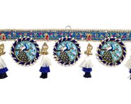 Handcrafted Jute Peacock Toran with Tassels - Decorative Door Hanging for Home Entrance - with Colorful Tassels for Auspicious Occasions - Indian Festive Décor | 44 inches - 3 Hooks Attached