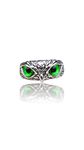 Elegant Attire Club Owl Face Design Adjustable Unisex Fashion Finger Ring pack 1 (Green)