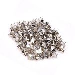 100Pcs Four Jaw Square Spike, 9MM Square Spike Studs DIY Leathercraft Spike Rivets Square Spike Studs Rivets Bag Leather Clothing Shoes Rivet(Silver)