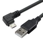 JSER 1.5m Left Angled 90 Degree Micro USB Male to USB 2.0 Data Charge Cable for Cell Phone & Tablet JSER