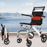 01, Wheelchairs Folding Lightweight Multipurpose Super Lightweight Drive Wheelchair Portable Aluminum Transport Chair Boarding Travelling Lightweight Folding Wheelchair