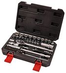 Amtech I0635 52 Piece 1/4" and 3/8" 12 Point Socket Set