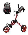 Caddytek Unisex Caddylite Compact, Red Golf Push Pull Cart Trolley, Red, One Size UK