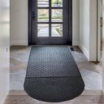 Floorcare Parquet Design Dark 36"x84" Waterhog mats. Commercial Grade, Water Absorbent top, Non Skid backin ” Best Price, All Season, Indoor/Outdoor (Combo 36"x60" mat+24" 36" H/Round mat Dark Gray)