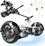 HITWAY 6.5” Hoverboards with Hoverkart, Hoverboards Bluetooth with Go kart, Smart Powerful Motor with LED Indicator, Gift for Kids