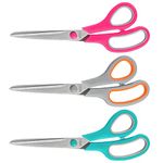 Scissors All Purpose,8.5" Multipurpose Scissors Bulk 3-Pack,Stainless Steel Sharp Scissors for Office Home School Sewing Fabric Craft Supplies