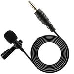 3.5mm Dynamic Lapel Collar Mic Voice Recording Filter Microphone for Singing YouTube Smartphones, Black