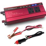 LVYUAN 1000W/2000W Peak Power Inverter DC 12V to 230V 240V AC Car Converter 12V Inverter with 4.8 A 4 USB 3 AC Sockets Car Adapter With LED Display