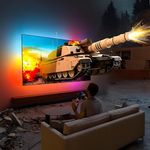 AmbiMotion 2.1 TV Sync LED Backlight Kit HDMI 2.1 Sync Box 8K60hz 4K120Hz, VRR+ALLM RGBIC Strip for Upto 120 Inch TVs TV Lights for Games Movies Compatible with Google Assistant and Alexa 60Leds/M