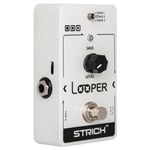 STRICH Looper Guitar Pedal with 3 Slots For Saving Loop Tracks, True Bypass, USB for Audio Import/Export 90 mins for Electric Guitar, White