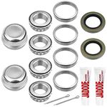 JADODE Trailer Axle Hub Bearings Kits L44643 L44610 with 12192TB Grease Seals, Dust Cover and Cotter Pin Trailer Wheel Hub Bearing Kits Set of 2