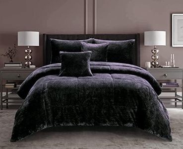 Ramesses Waffle Fleece Comforter Set, Queen, Charcoal