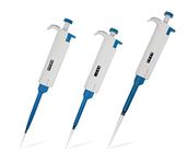 MicroPipette Kit: 3 IVYX Scientific Pipettors (0.5-10ul; 10-100ul; 100-1000ul), Adjustable Single Channel Multi-Volume Autoclavable Pipettes