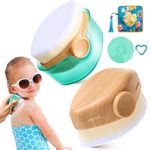 Sunscreen Applicator for Kids, Adults & Families - BPA Free & Refillable, Travel & Ourdoor Sunblock Buddy Brush Set with Protective Caps, Sun Lotion Applicator Sun Cream Brush