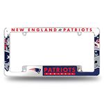 Rico Industries NFL New England Patriots Primary 12" x 6" Chrome All Over Automotive License Plate Frame for Car/Truck/SUV