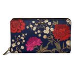 DailyObjects Midnight Chrysanthemums Women's Classic Wallet | Made With Pu Leather Material | Carefully Handcrafted | Holds Up To 12 Cards | Big Size Clutch With Card Holder, Multicolor