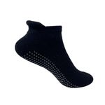 Mint & Oak Grip Socks for Men & Women, Ankle Cotton Anti Slip Socks Ideal for Yoga, Pilates, Elderly Care/Senior Citizen, Walking, Home. (Black)