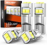 SEALIGHT 194 LED Bulbs 6000K White for License Plate Car Interior Dome Map Door Courtesy Dash Lights 168 175 2825 W5W T10,Pack of 4