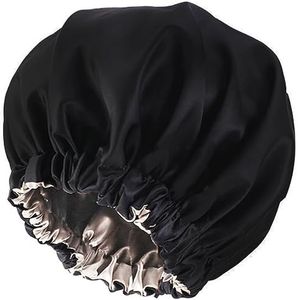 1 Pièce Bonnet Satin,Bonnet Satin Cheveux Nuit,Bonnet en Soie pour Cheveux Nuit,Bonnet de Nuit,Bonnet en Satin pour Cheveux Nuit,Bonnet Cheveux Nuit,pour Femmes et Filles,Réglable (Noir)