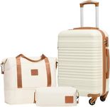 Coolife Luggage Set 3 Piece Luggage Set Carry On Suitcase Hardside Luggage with TSA Lock Spinner Wheels(White, 3 piece set (DB/TB/20))