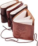 TUZECH Handmade Leather Bound Book of Shadows Mini Leather Journal Notebook Blank Unlined Small Pocket Tiny Journal For Office||Artist|| Architect|| Personal Notes Vintage Diary for Women and Men - Set Of 4