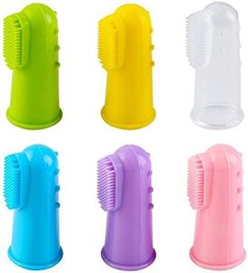 Vicloon Spazzolino da Dito, 6Pcs Spazzolino da Denti in Gomma, Spazzolini Neonati in Silicone, Multicolore Spazzolino Bambini Sicuro da Denti per Gengive Massaggio Orale con Custodia
