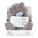 Me to You Tatty Teddy with 21st Birthday Plaque and Message - Official Collection, Blue,grey,silver