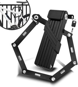MEILANHUI Folding Bike Lock, Bike Locks Heavy Duty Anti Theft with 2 Keys and Mount Compact Lightweight High Security Foldable Bicycle Lock for Ebike, Motorcycle and Electric Scooter