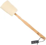 Eco Bath London Natural Loofah Brush - Premium Loofah Body Brush with Handle, Exfoliating Shower Scrubber for Back