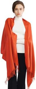 RIIQIICHY Pashmina Shawl for Women Weddings Wraps for Evening Dresses Burnt Orange Scarfs for Winter Warm Large Scarves