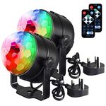 Disco Lights Disco Ball U'king, Remote Control DJ Lights 3W 7 Colours Strobe Light Sound Activated Party Lights for Xmas Party Pub Wedding Club Show