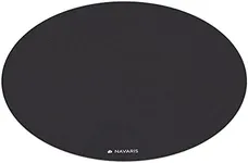 Navaris Round Yoga Mat - 120cm Diameter Circular Exercise Mat 0.6cm Thick - Non-Slip Training Mat for Pilates Workout Home Gym Meditation Black