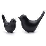 Gaobei Small Animal Statues Home Decor Modern Style Birds Decorative Ornaments for Living Room, Bedroom, Office Desktop, Cabinets (Black 2Pcs)