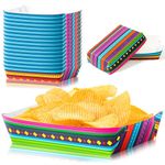 AsodSway 50Pcs Mexican Food Trays Snack Candy Holder Trays Disposable Popcorn Nacho Assembled Trays Christmas Birthday Party Food Container Concession Stands Food Snacks Trays Festivals Party Supplies