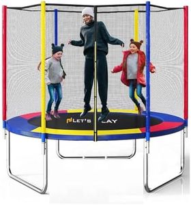 LET'S PLAY® 6 FEET Imported Trampoline Jumping Trainer for Kids and Adult, Rebounder Trampoline with Metal Springs, PA Padding and Safety Net for Indoor and Outdoor (Multi-Colour)