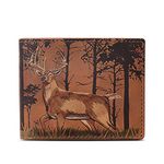 House of Jack Co. Bifold Wallet For Men | Outdoor Sportsman Mens Wallet | Hand Burnished Full Grain Leather | Slim Wallet | Hunter Gift, Tan