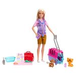 Barbie Careers Doll & Accessories, Animal Rescue & Recovery Playset with Blonde Doll, Baby Monkey & Tiger Figures, Carrier & More, HRG50