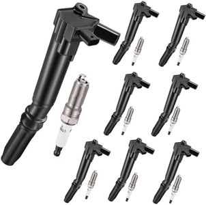SYKRSS 8-Pack UF834 Ignition Coils & 6509 Spark Plugs Kit Compatible with Ford F-250/F-350/E-450 Super Duty 2018 2019 2020, 6.2L V8 - Replaces HL3Z12029C UF865
